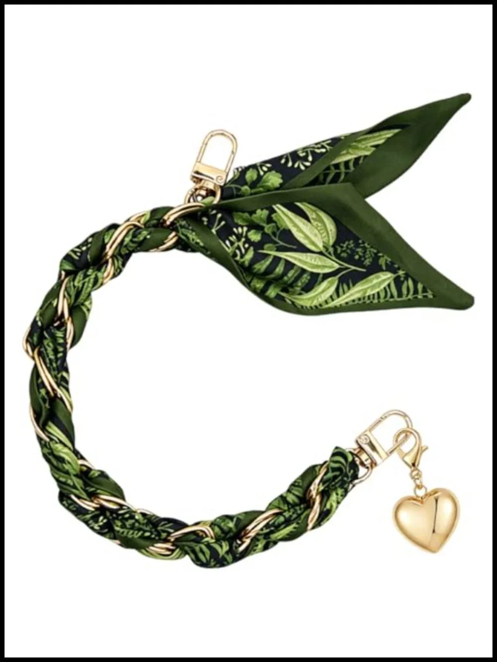 Scarf Purse Chain Bag Charms Handbag Tote with Heart Pendant Bow Chain Keychain